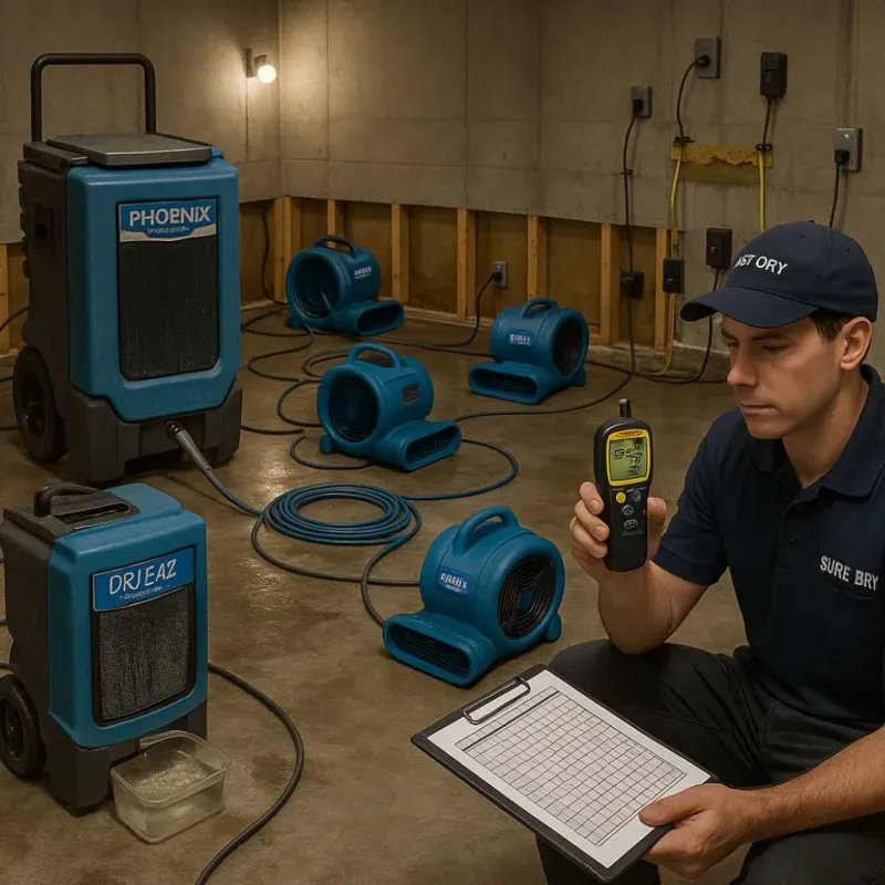 Structural Drying and Dehumidification process in Orlando, FL